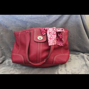 Pink leather coach purse